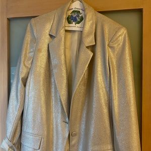 Silver metallic blazer from Zara